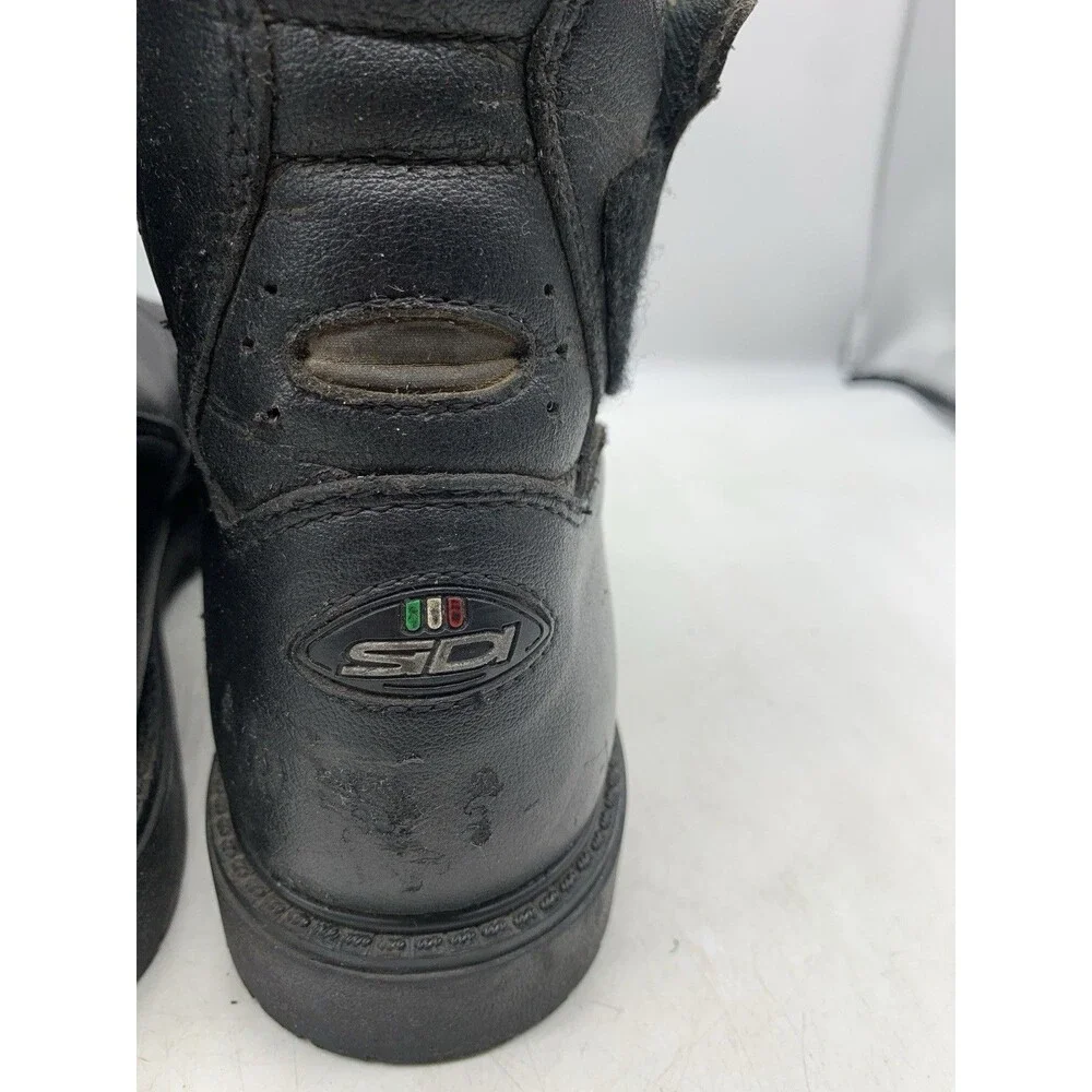 Sidi Motorcyle Boots Men SZ US 11.5 EU 46 Black Leather Side Zip Riding Touring